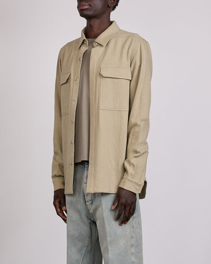 Rick Owens Outershirt Warm Flannel Pearl