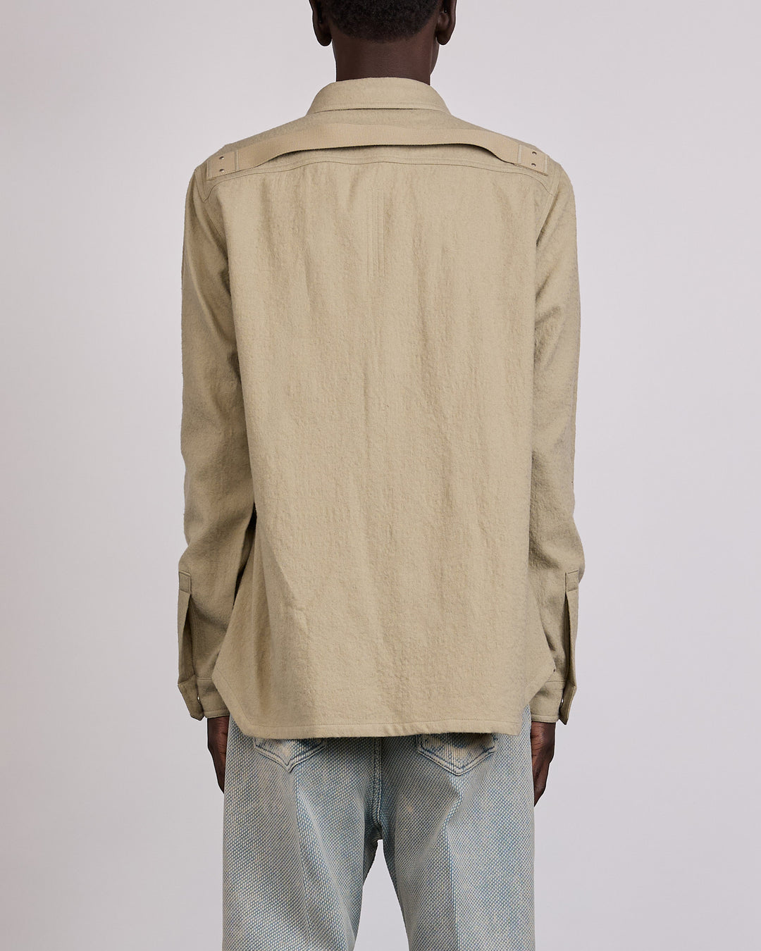 Rick Owens Outershirt Warm Flannel Pearl
