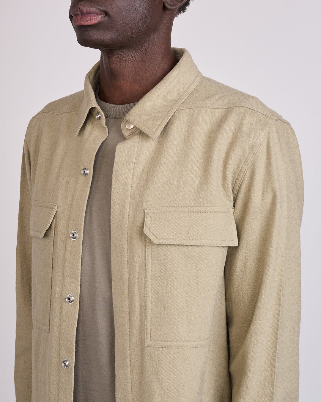 Rick Owens Outershirt Warm Flannel Pearl