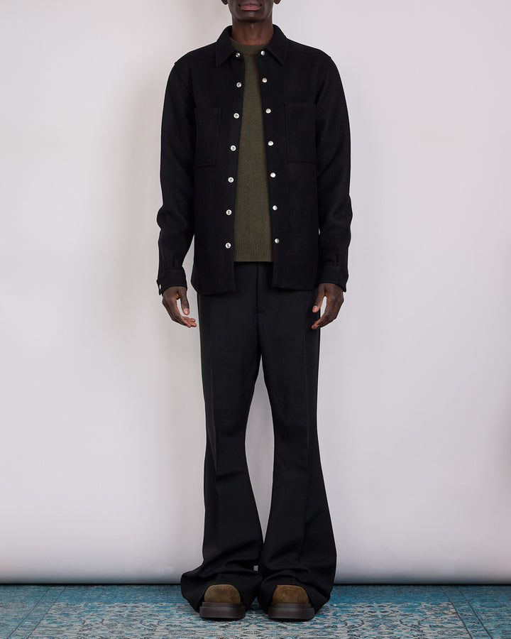 Rick Owens Outershirt Wool Melton Black
