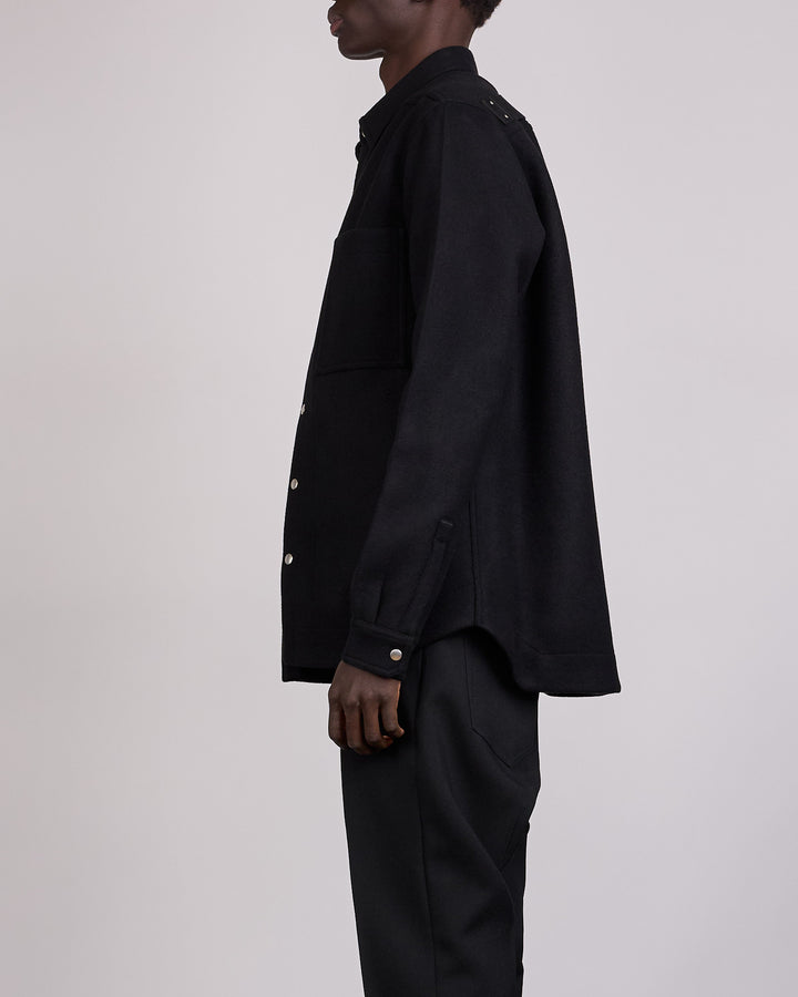Rick Owens Outershirt Wool Melton Black
