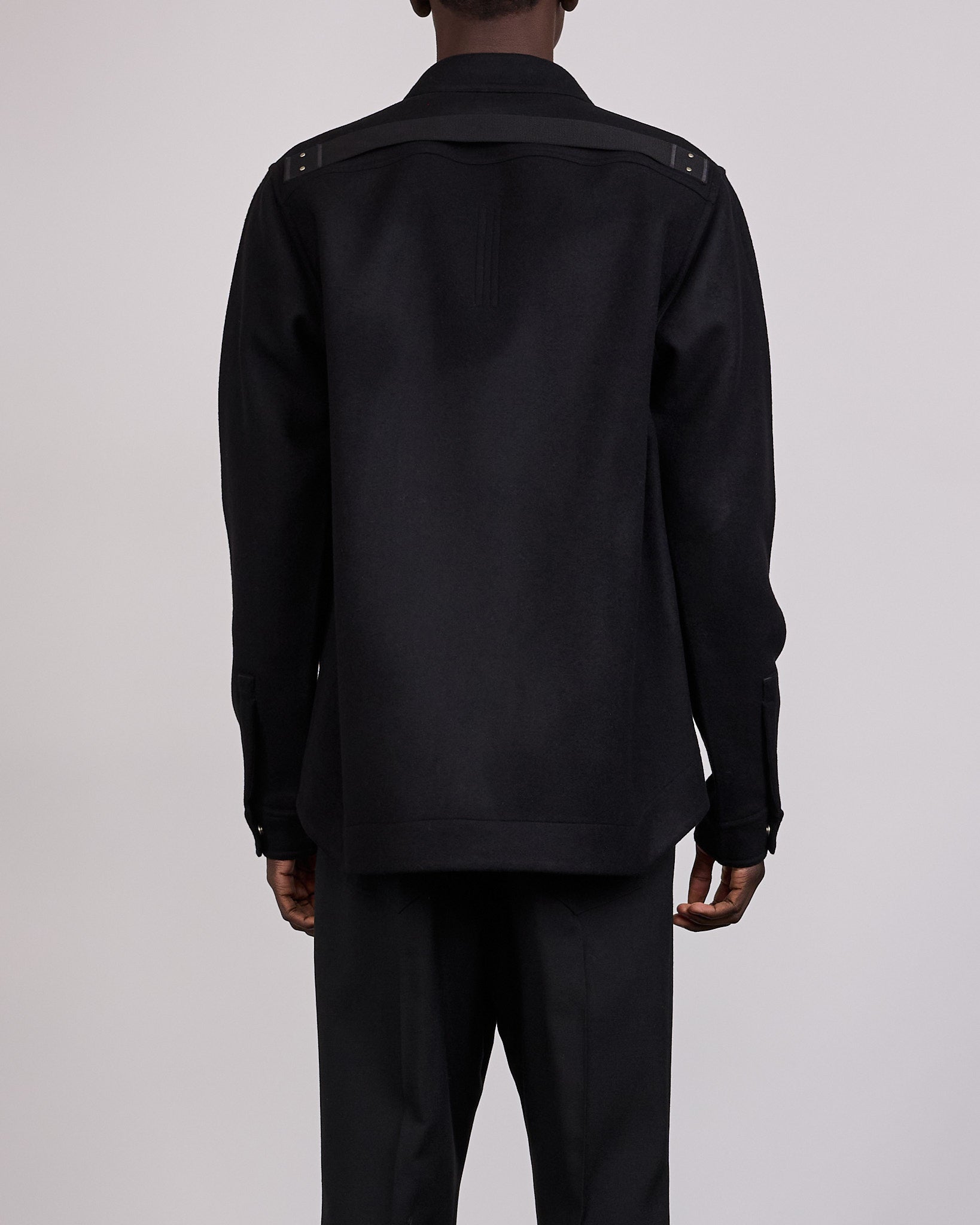 Rick Owens Outershirt Wool Melton Black – LESS 17