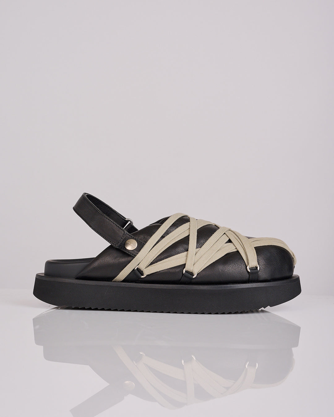 Rick Owens Padded Megalace Mule Black Pearl