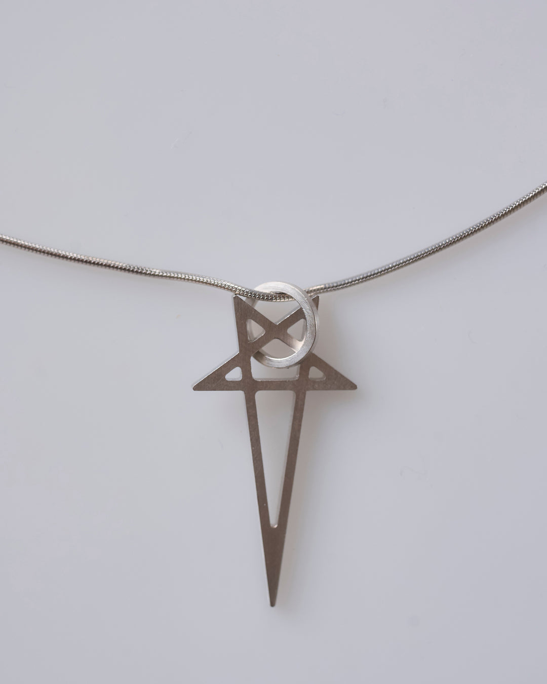 Rick Owens Pentagram Charm Necklace Silver Palladio