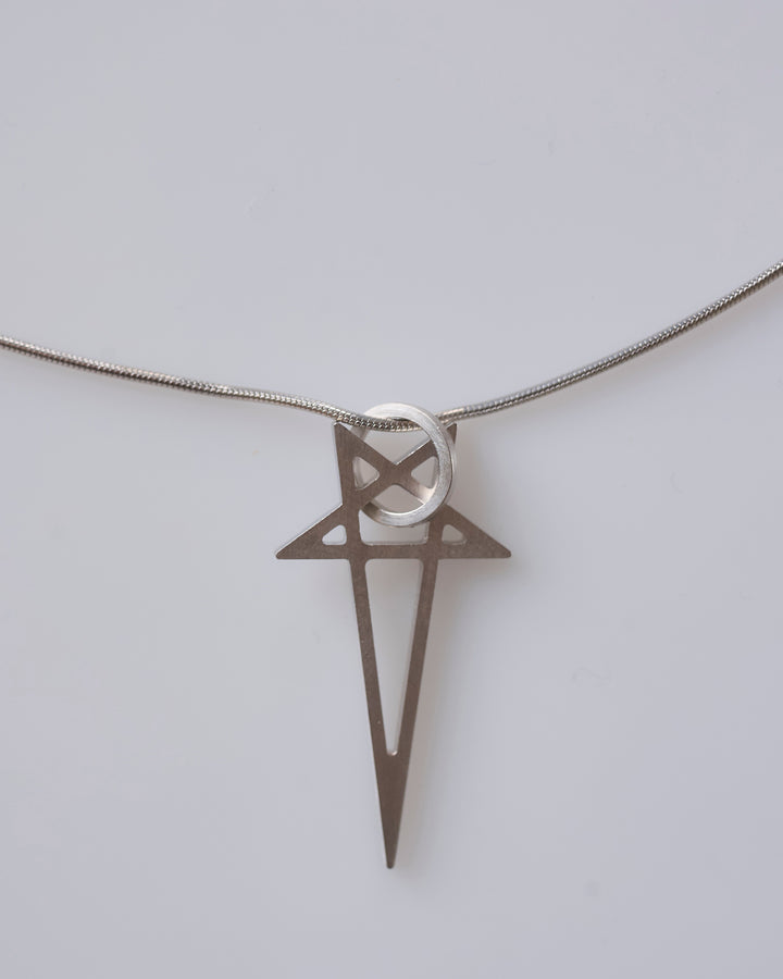 Rick Owens Pentagram Charm Necklace Silver Palladio