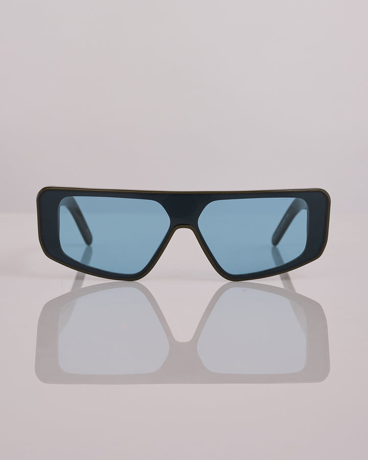 Rick Owens Performa Temple Sunglass Olive Amazonite