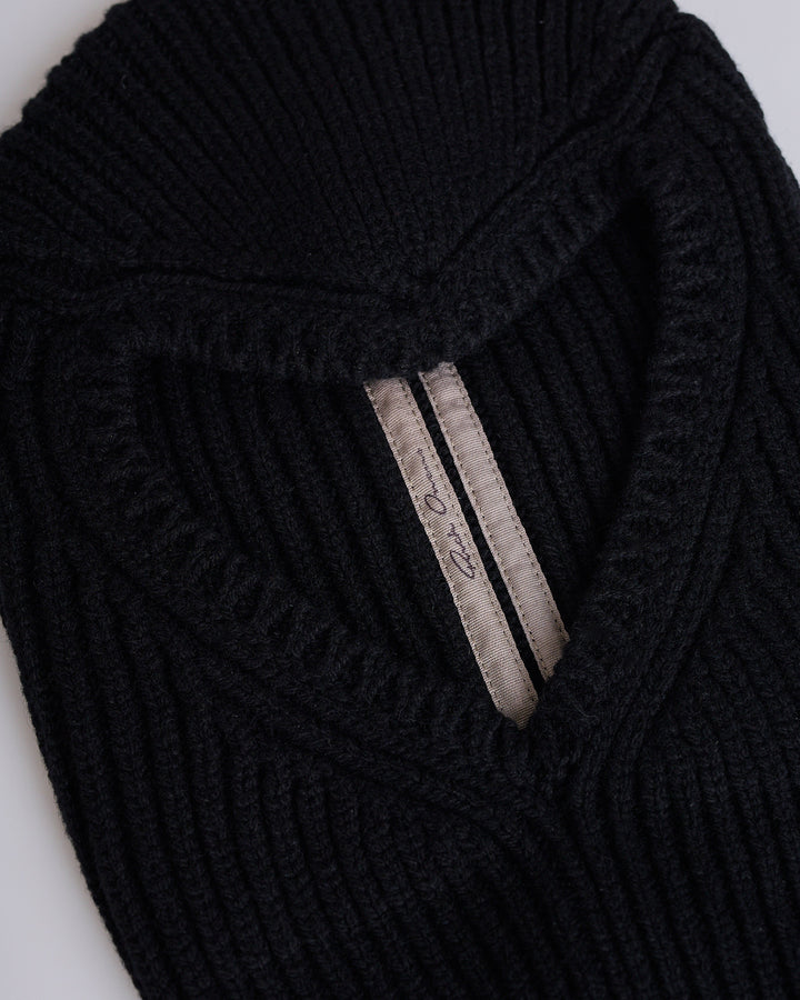 Rick Owens Porterville Skull Balaclava Cashmere Black