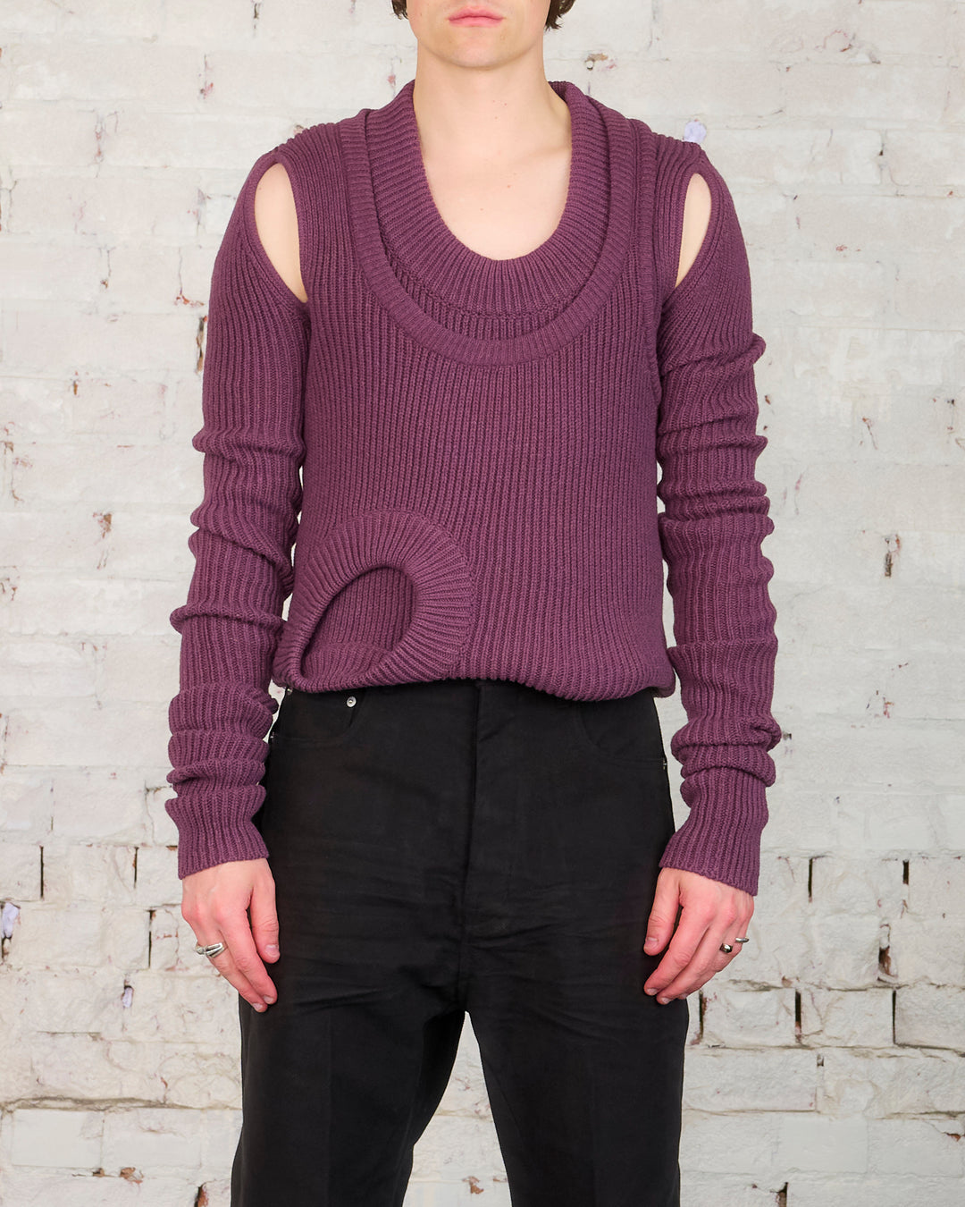 Rick Owens Recycled Cashmere Banana Sweater Amethyst