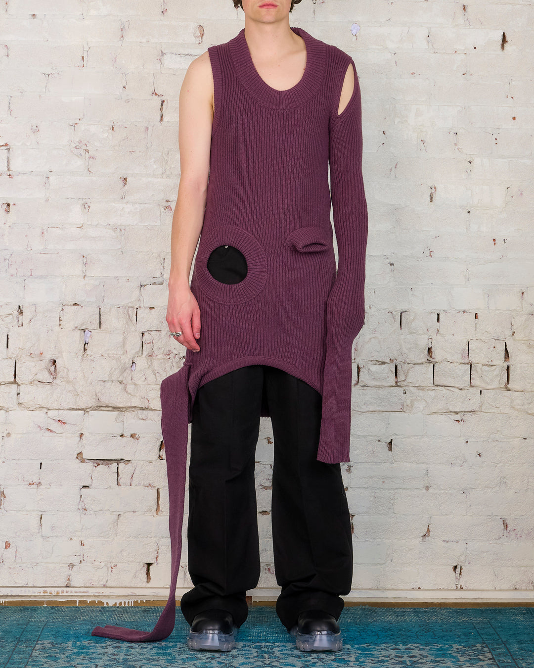 Rick Owens Recycled Cashmere Banana Sweater Amethyst