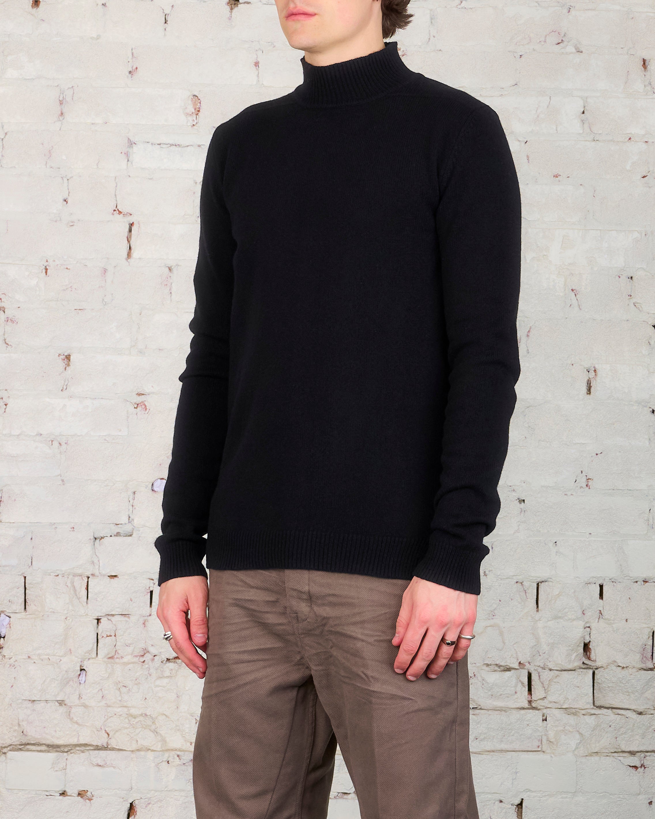 Rick Owens Recycled Cashmere Turtleneck Black | Rick Owens ...