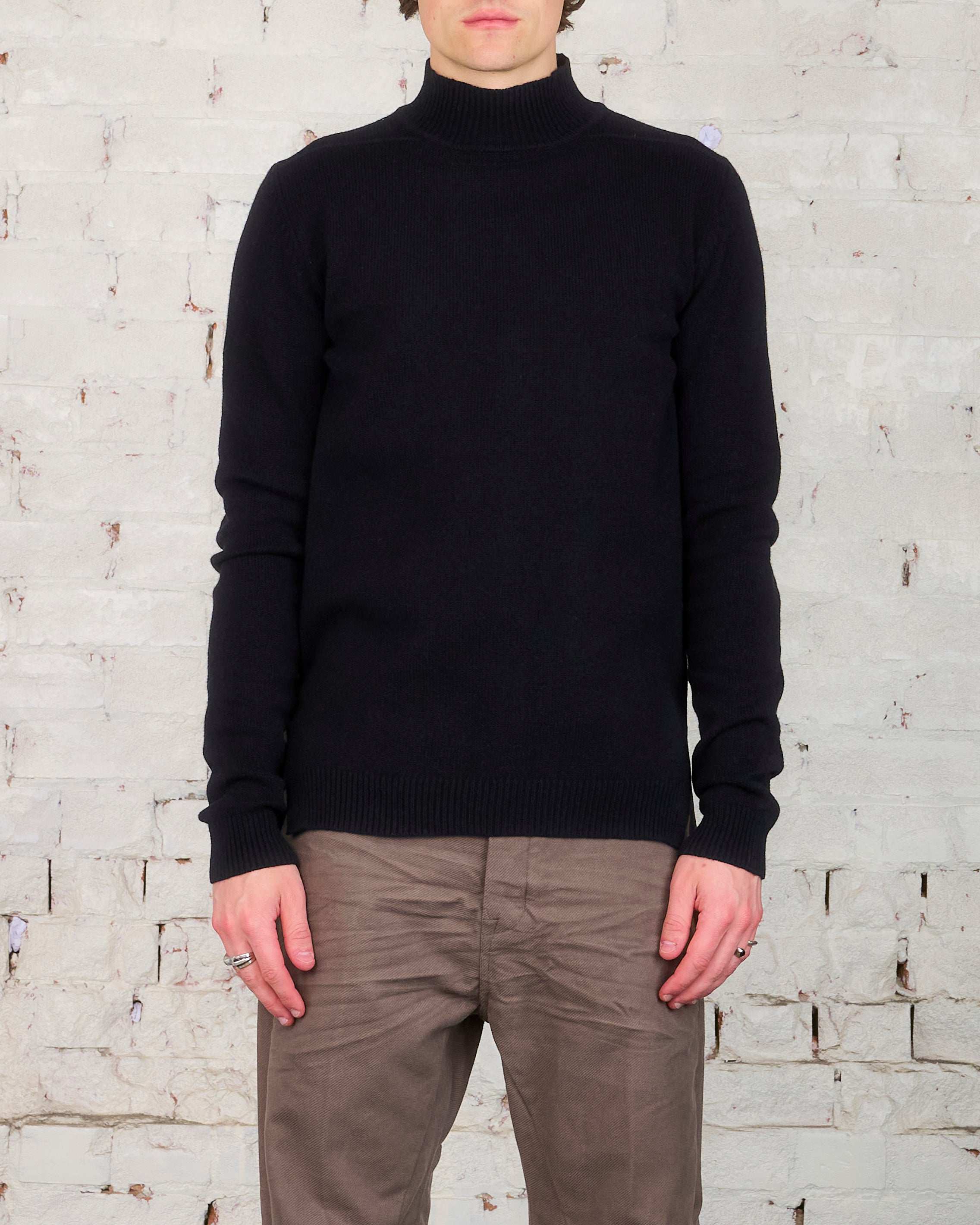 Rick Owens Recycled Cashmere Turtleneck Black