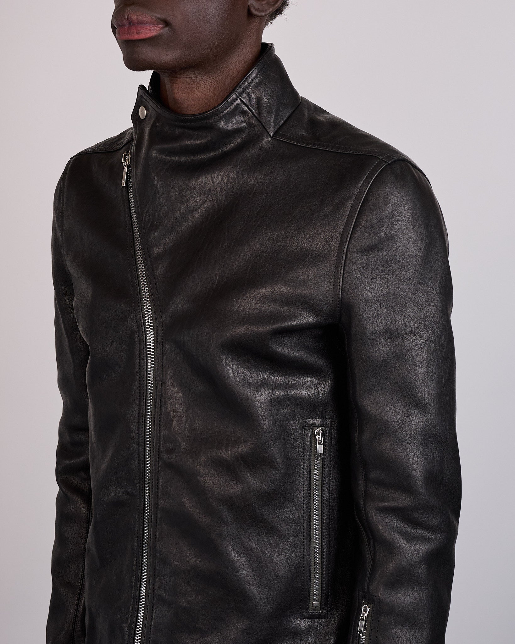 Rick Owens Release Jacket Washed Lamb Leather Black – LESS 17