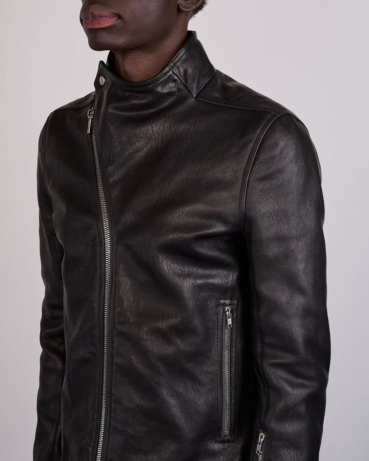 Rick Owens Release Jacket Washed Lamb Leather Black