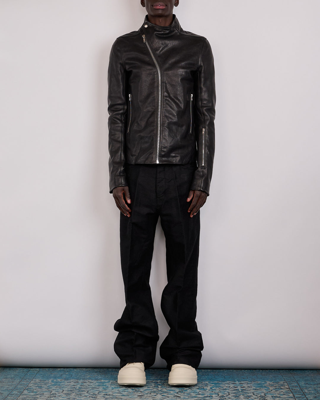 Rick Owens Release Jacket Washed Lamb Leather Black