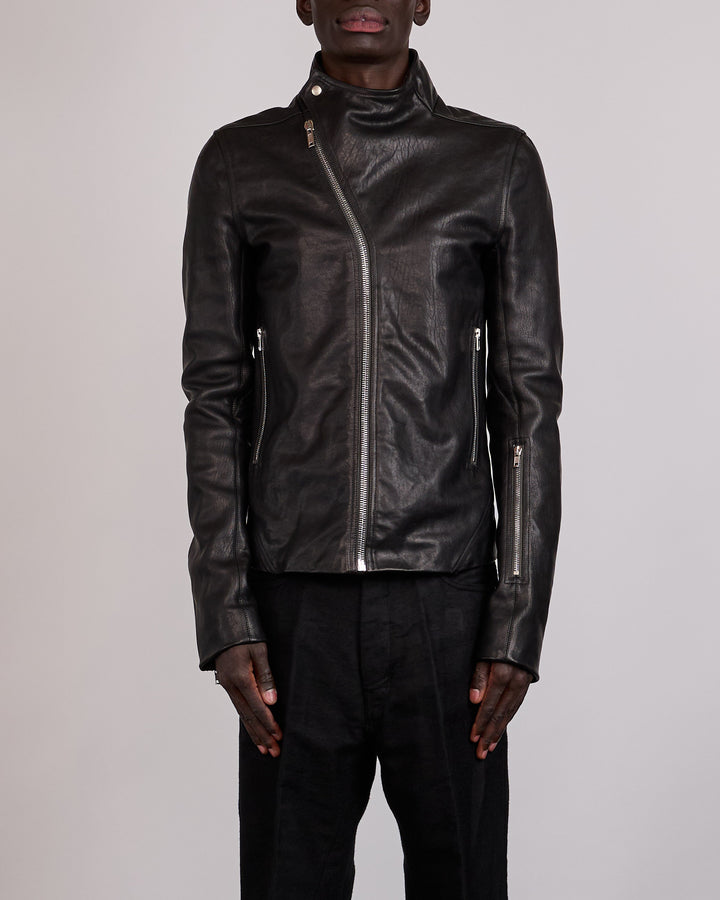 Rick Owens Release Jacket Washed Lamb Leather Black