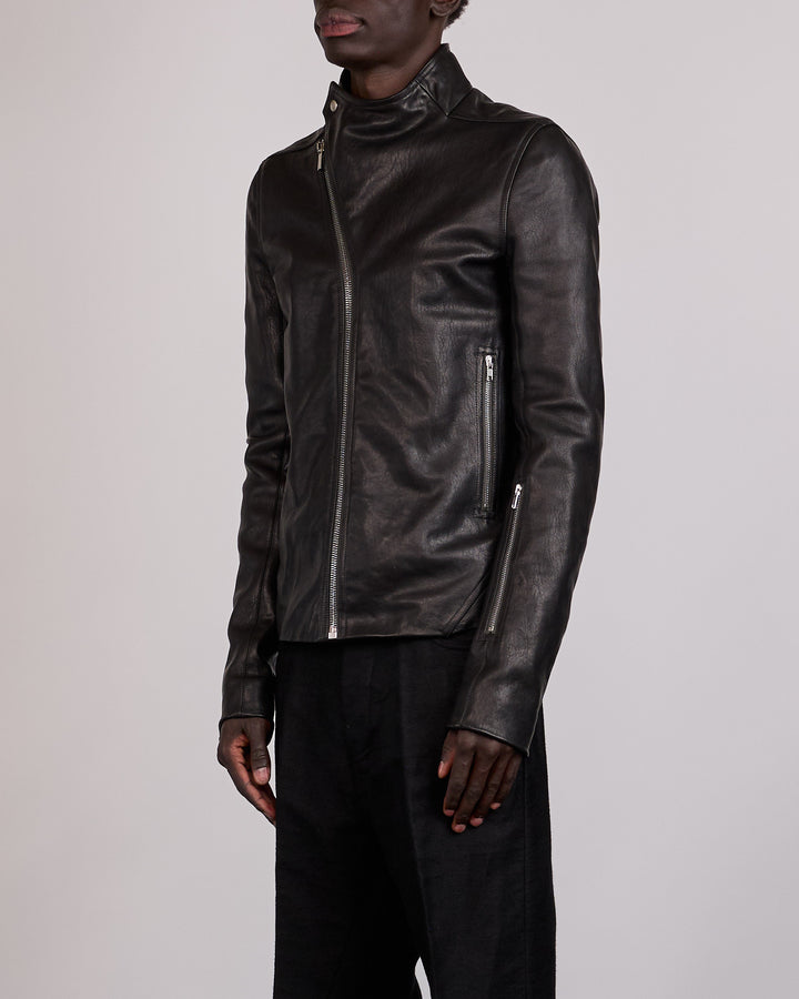 Rick Owens Release Jacket Washed Lamb Leather Black
