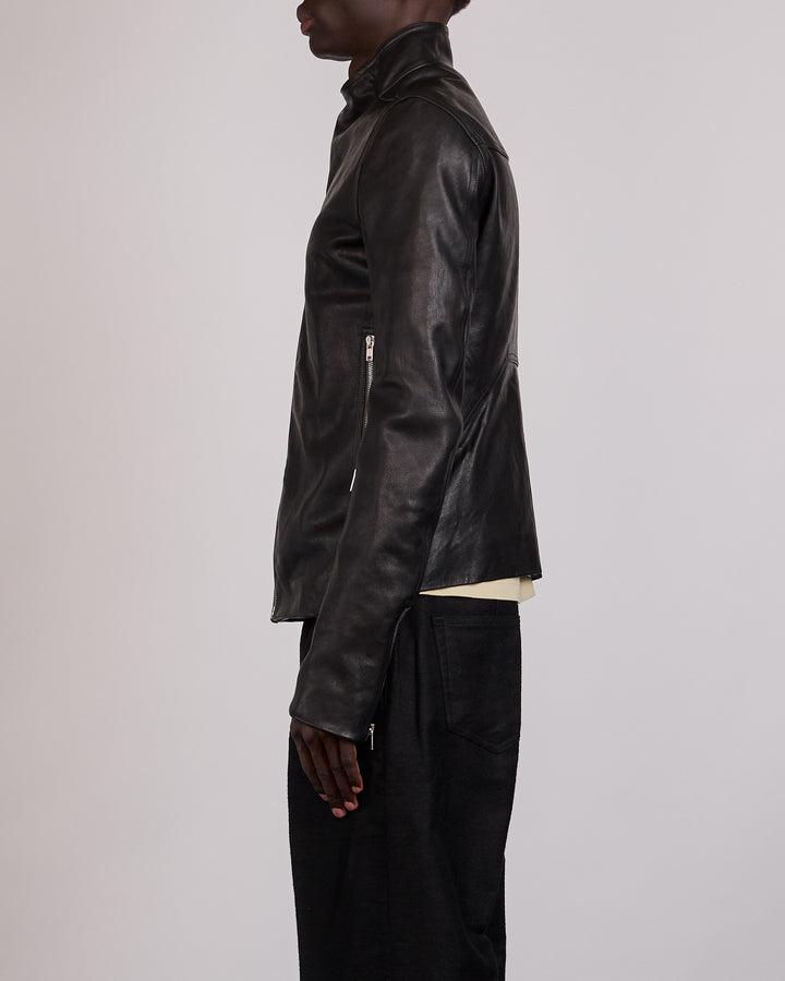 Rick Owens Release Jacket Washed Lamb Leather Black