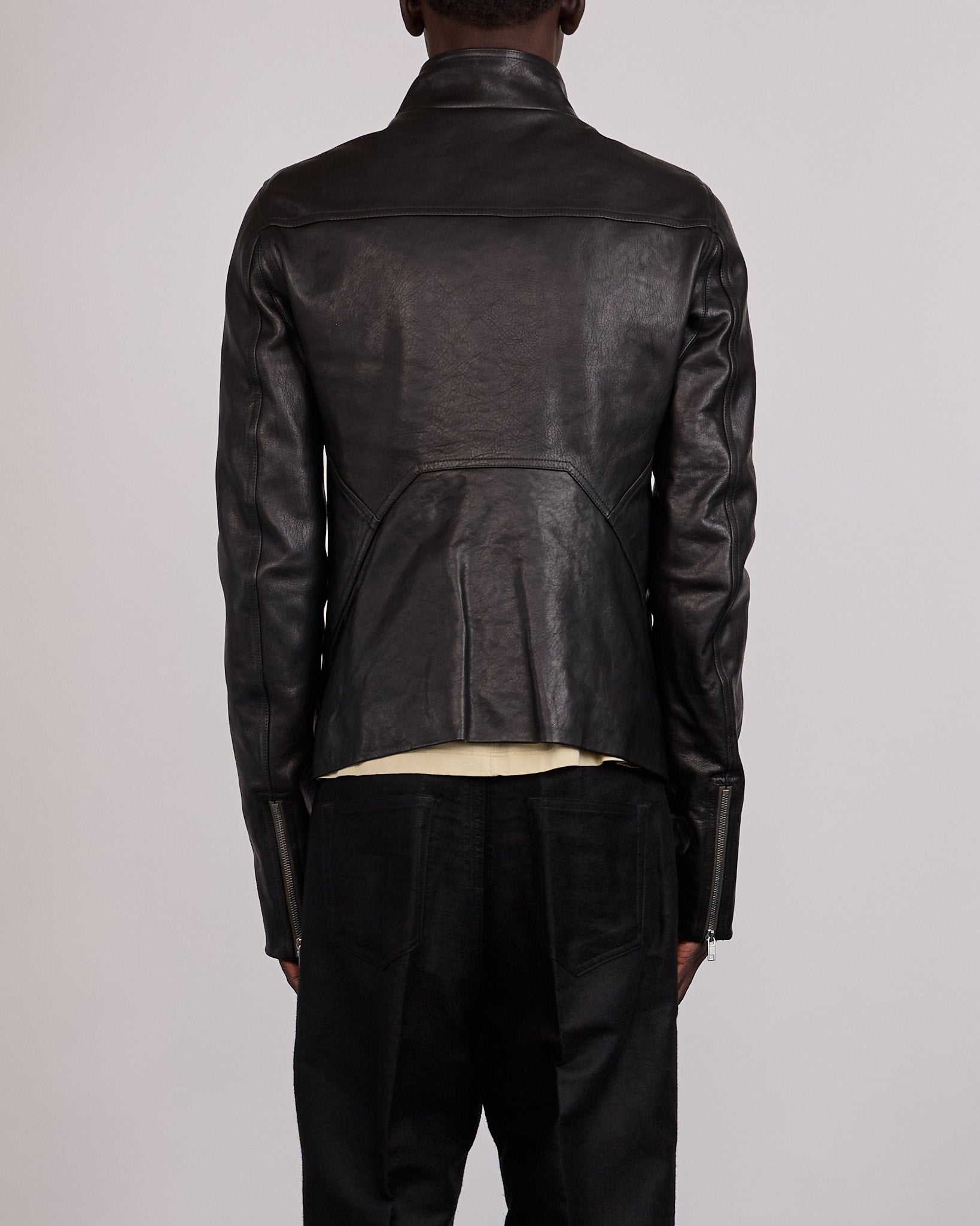 Rick Owens Release Jacket Washed Lamb Leather Black – LESS 17