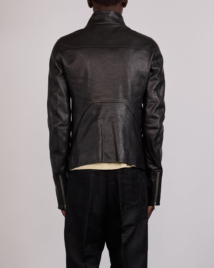 Rick Owens Release Jacket Washed Lamb Leather Black