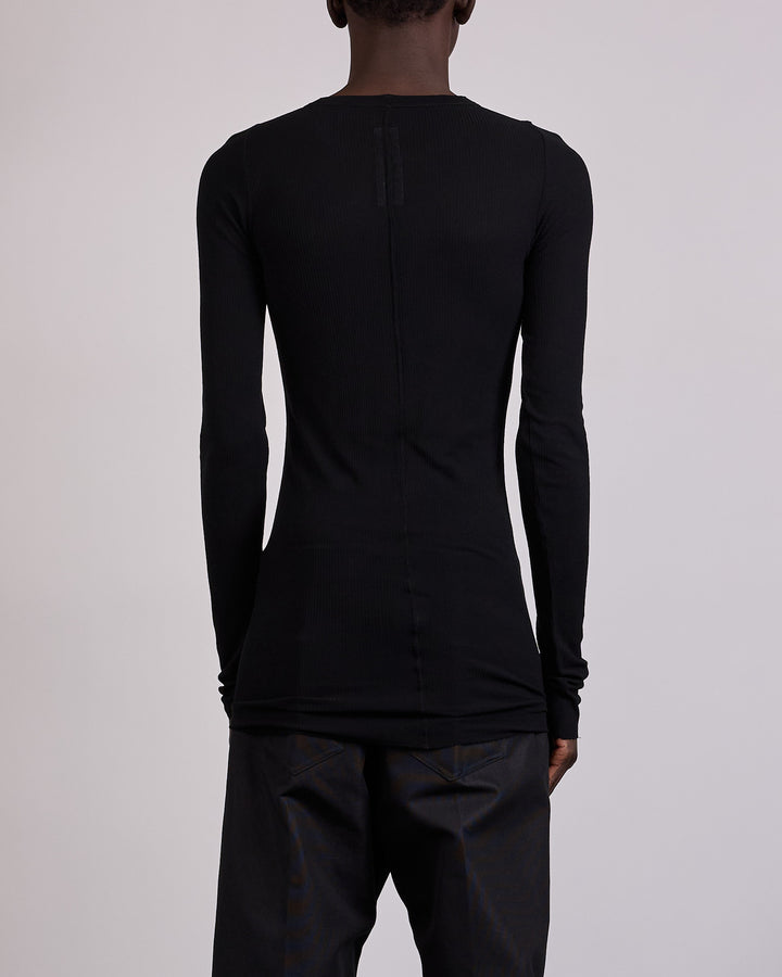 Rick Owens Ribbed LS T-Shirt Viscose Silk Jersey Black