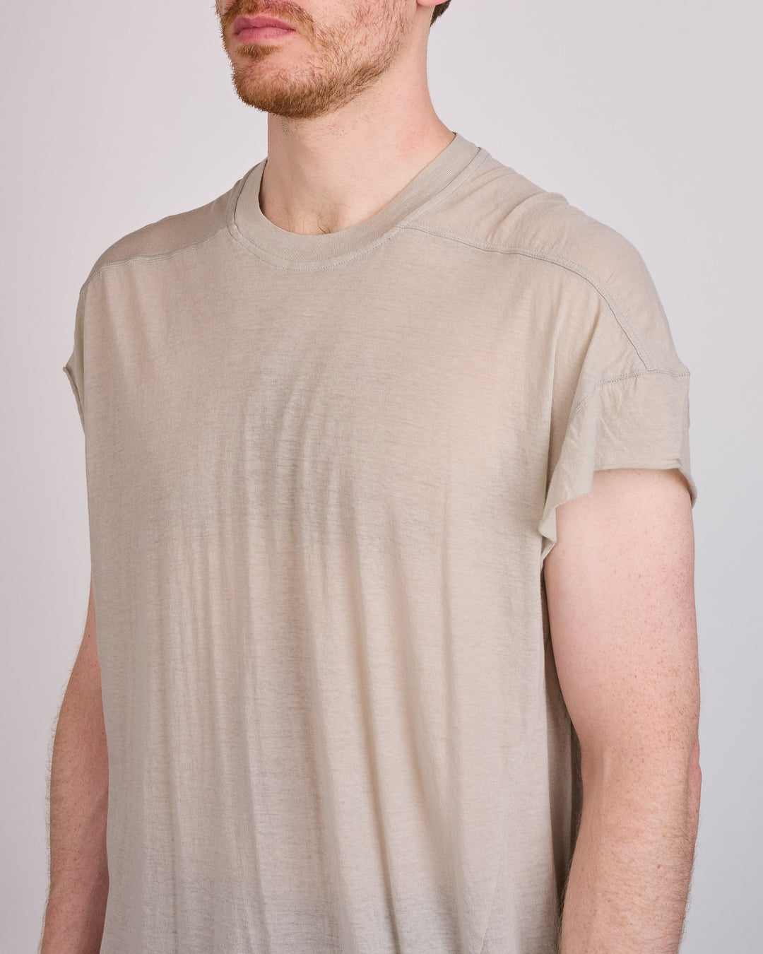 Rick Owens Rick's Jumbo SS T-Shirt Unstable Cotton Pearl