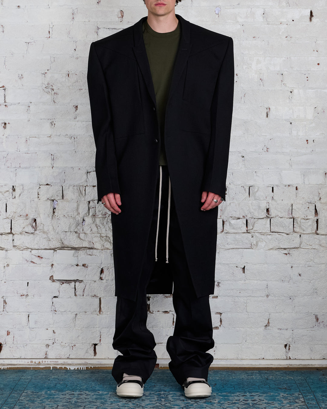 Rick Owens Rick's Tatlin Coat Wool Drill Black