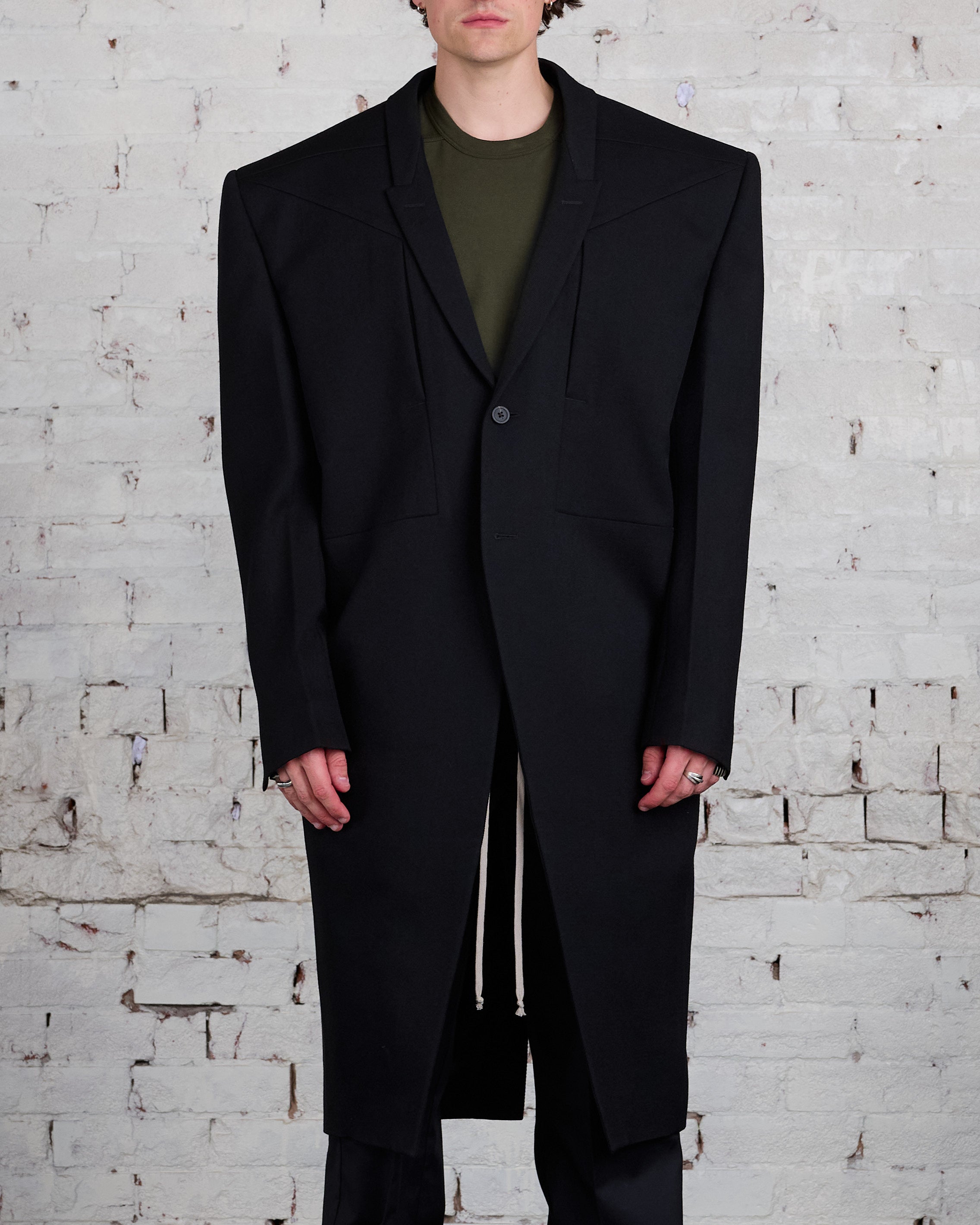 Rick Owens Rick's Tatlin Coat Wool Drill Black – LESS 17