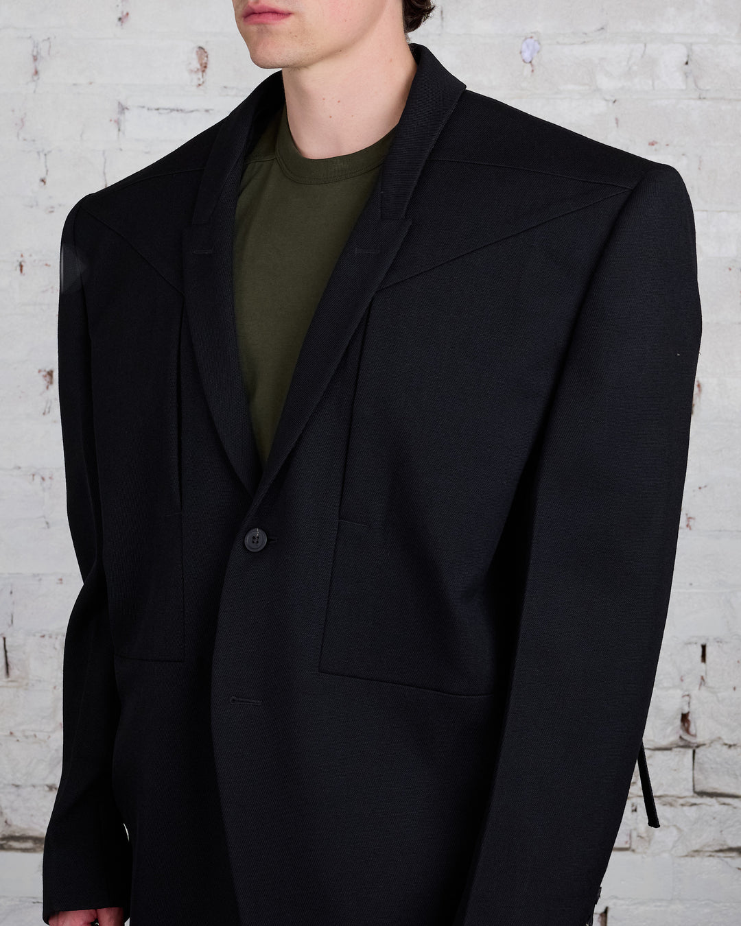 Rick Owens Rick's Tatlin Coat Wool Drill Black