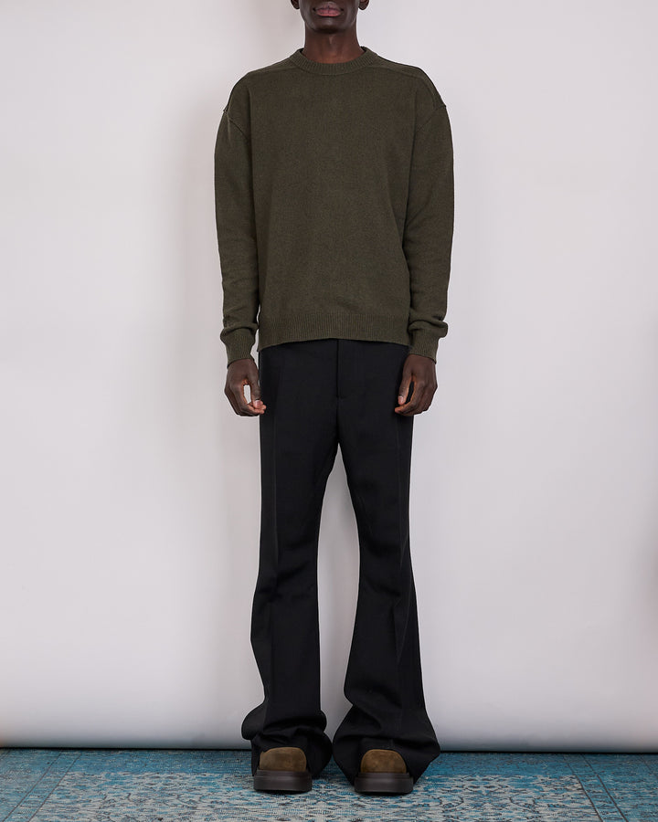 Rick Owens Round Neck Sweater Recycled Cashmere Bosco