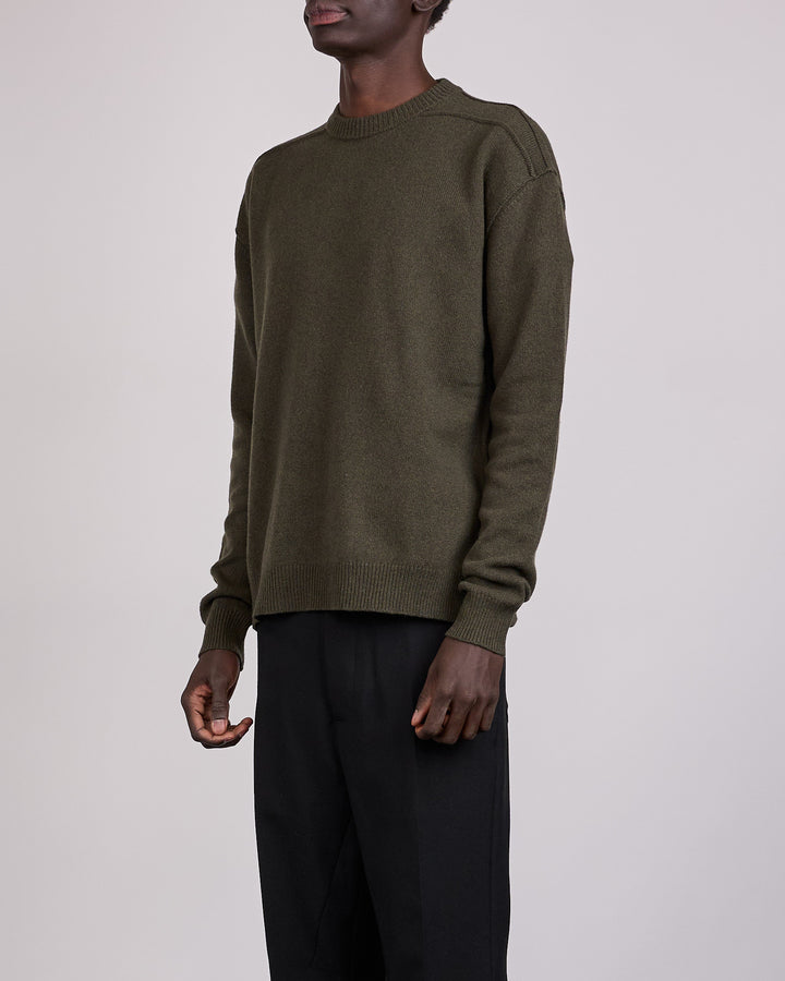 Rick Owens Round Neck Sweater Recycled Cashmere Bosco
