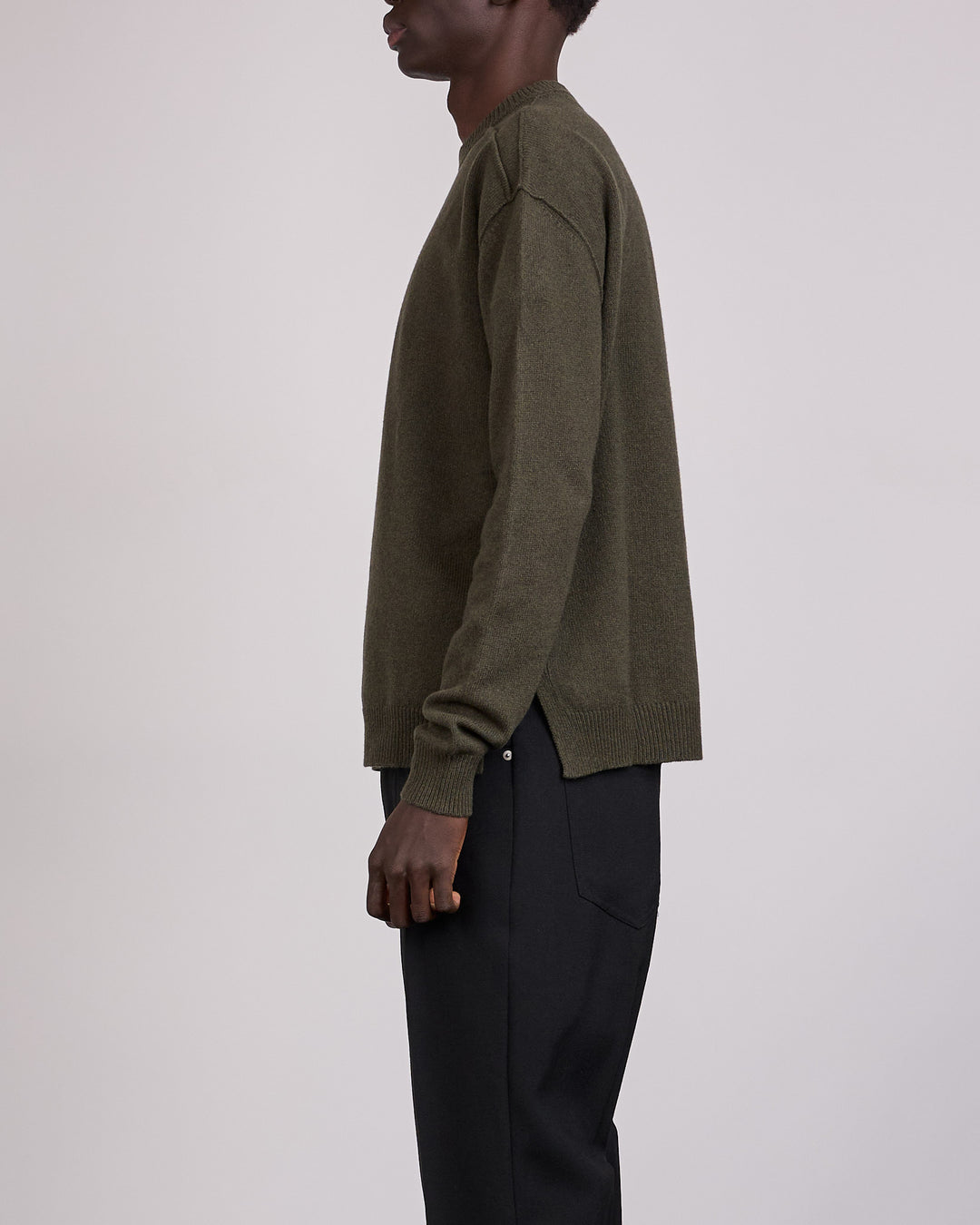 Rick Owens Round Neck Sweater Recycled Cashmere Bosco