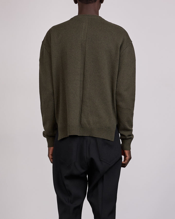 Rick Owens Round Neck Sweater Recycled Cashmere Bosco