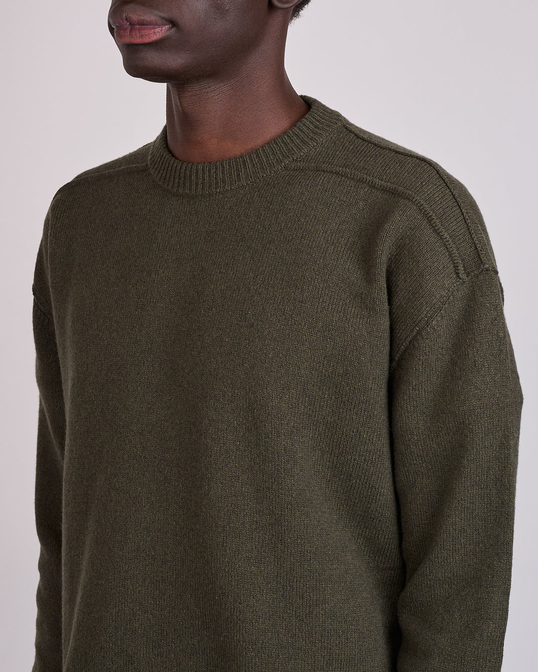 Rick Owens Round Neck Sweater Recycled Cashmere Bosco
