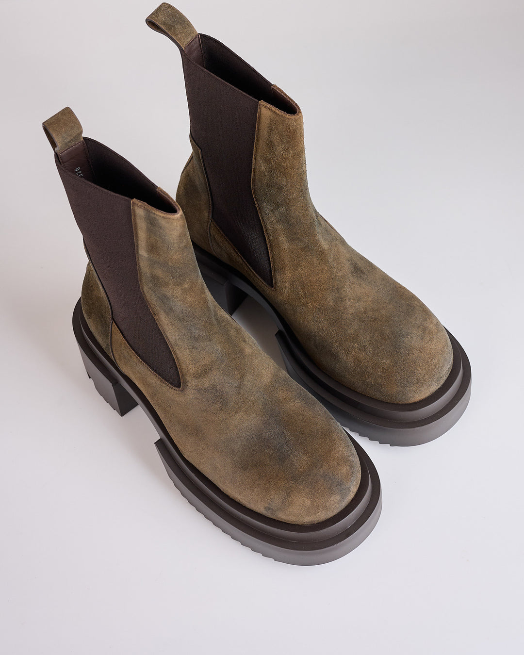 Rick Owens Runway Beatle Bogun Suede Boot Indigo