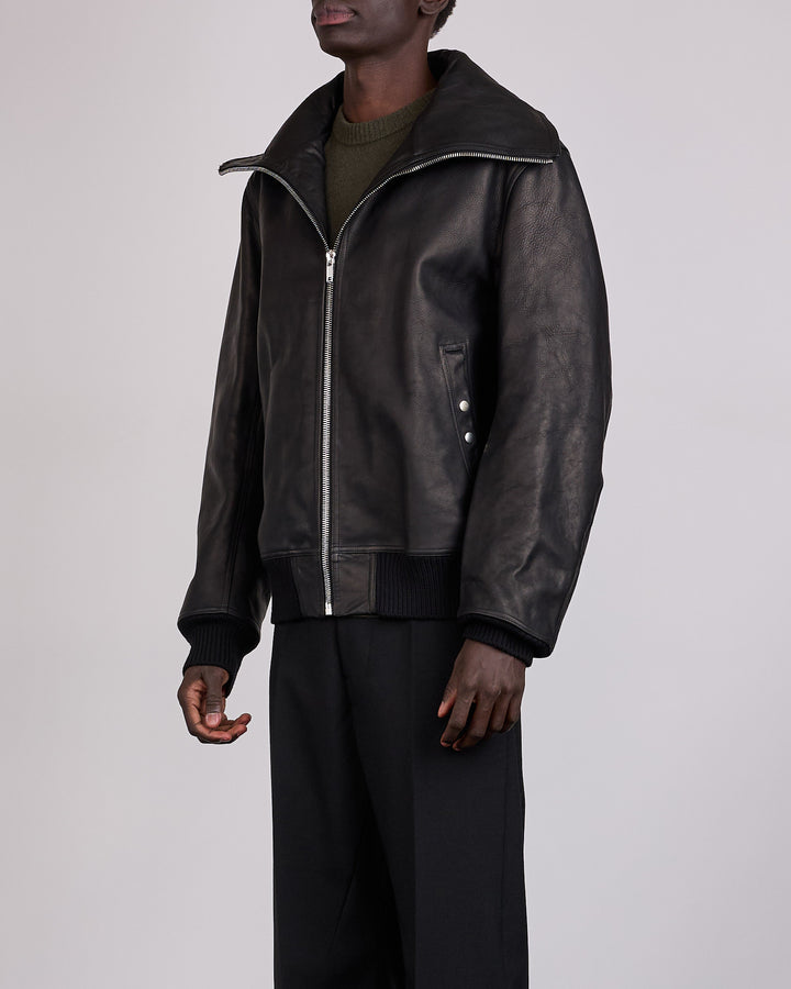 Rick Owens Runway Blixa Dracucollar Leather Jacket Black