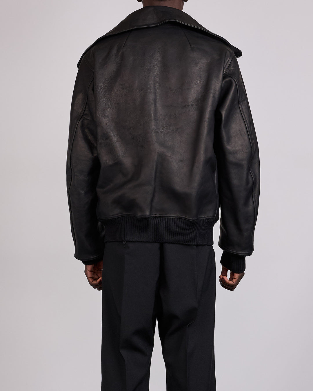 Rick Owens Runway Blixa Dracucollar Leather Jacket Black