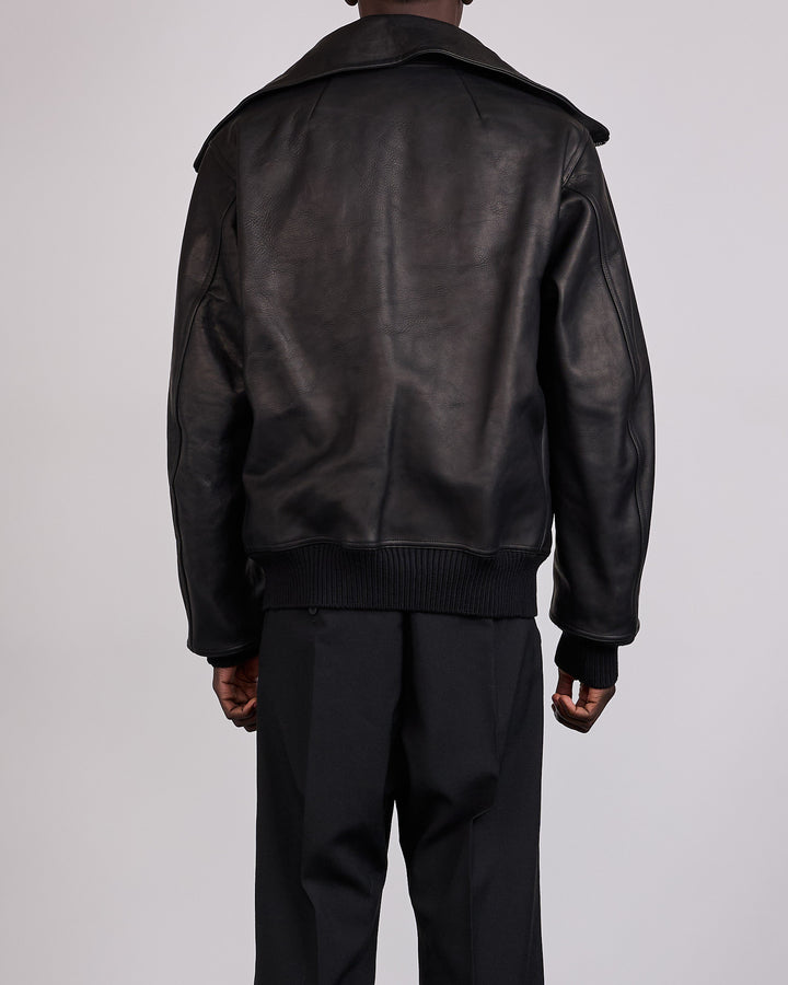 Rick Owens Runway Blixa Dracucollar Leather Jacket Black