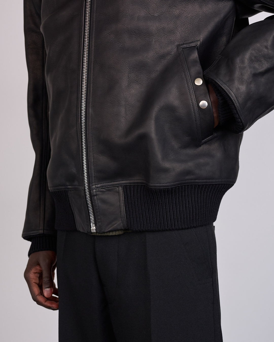 Rick Owens Runway Blixa Dracucollar Leather Jacket Black