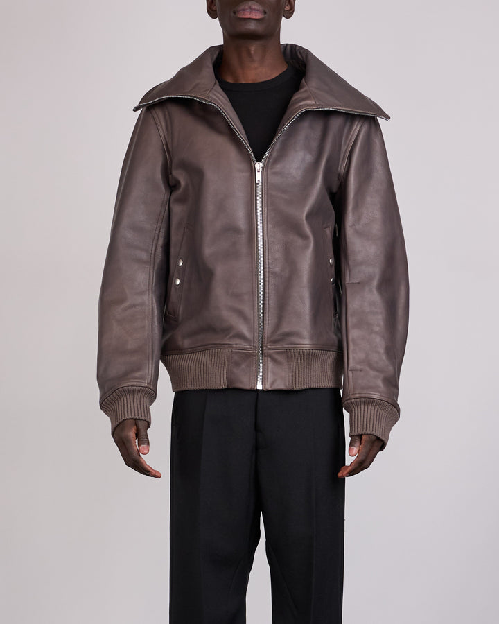 Rick Owens Runway Blixa Dracucollar Leather Jacket Dark Dust