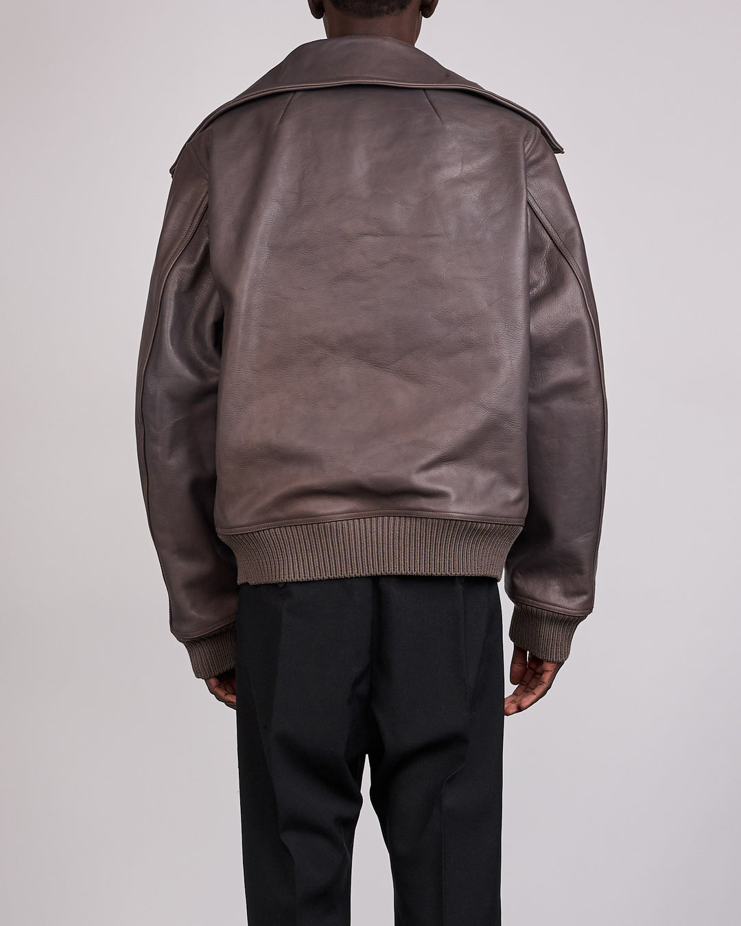 Rick Owens Runway Blixa Dracucollar Leather Jacket Dark Dust