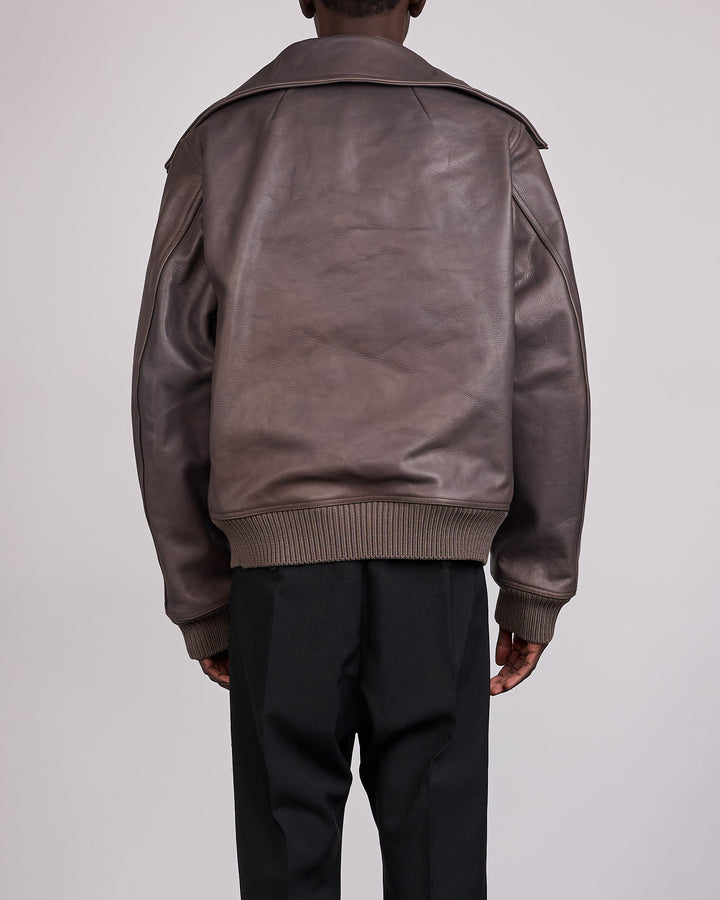 Rick Owens Runway Blixa Dracucollar Leather Jacket Dark Dust