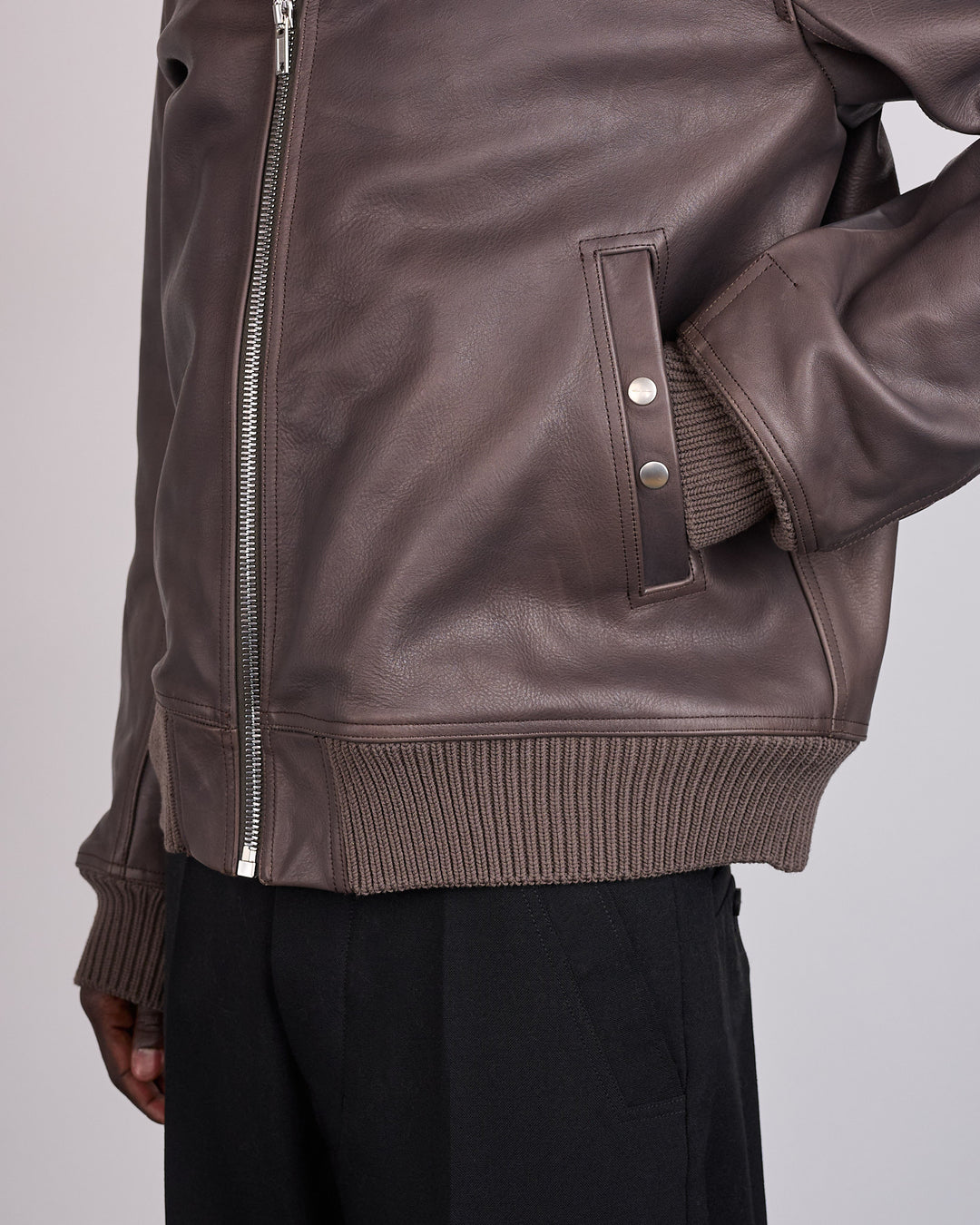 Rick Owens Runway Blixa Dracucollar Leather Jacket Dark Dust
