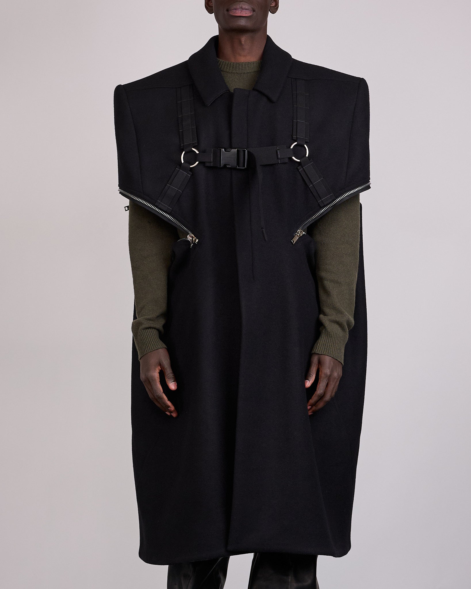 ジャケット・アウター Rick Owens 17AW Melton Stand Collar Coat Rick