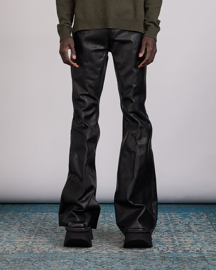 Rick Owens Runway Bolan Jean Full Grain Leather Pant Black