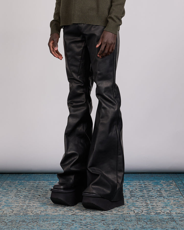 Rick Owens Runway Bolan Jean Full Grain Leather Pant Black