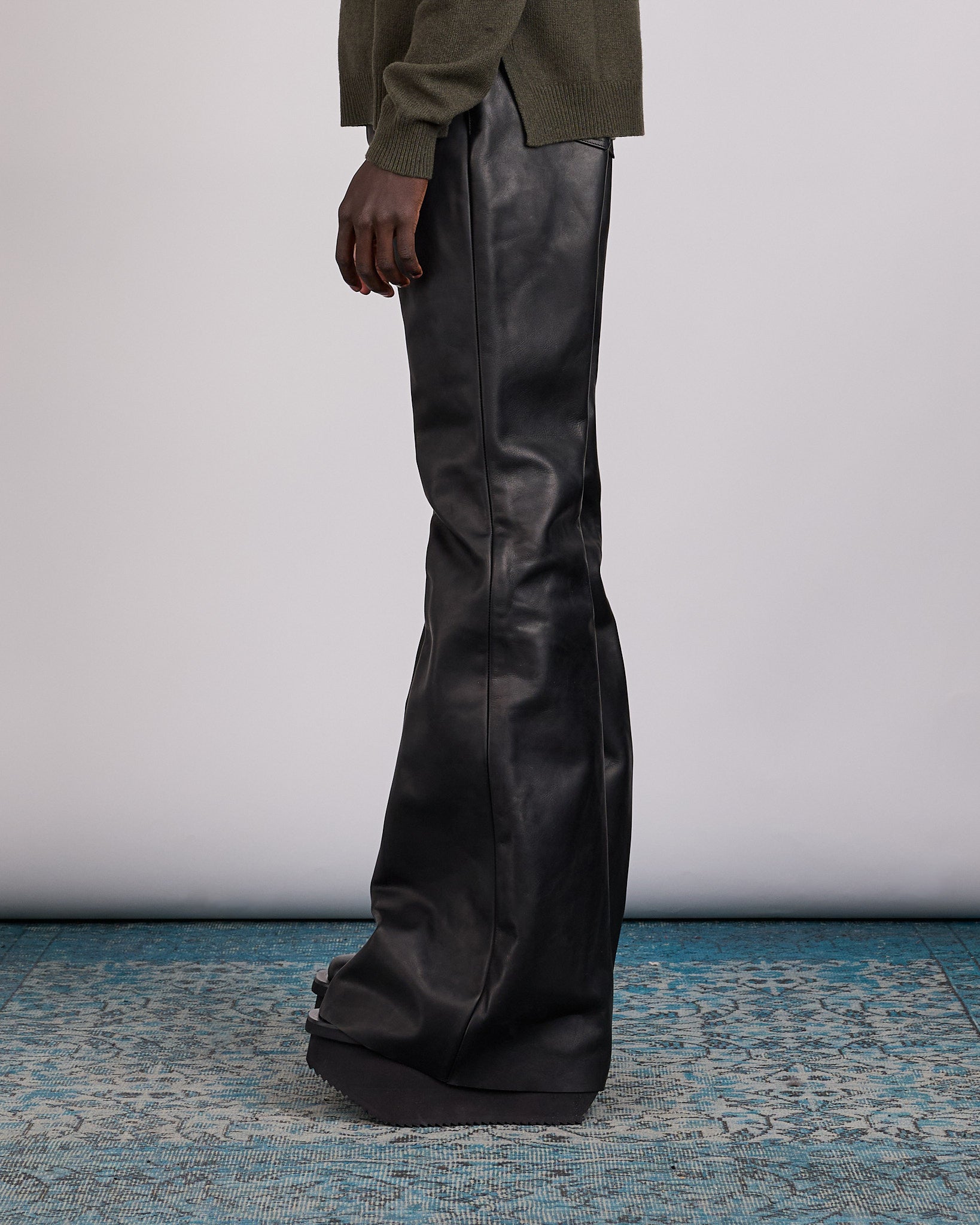 Rick Owens Runway Bolan Jean Full Grain Leather Pant Black – LESS 17