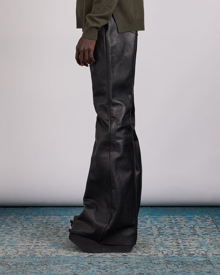 Rick Owens Runway Bolan Jean Full Grain Leather Pant Black
