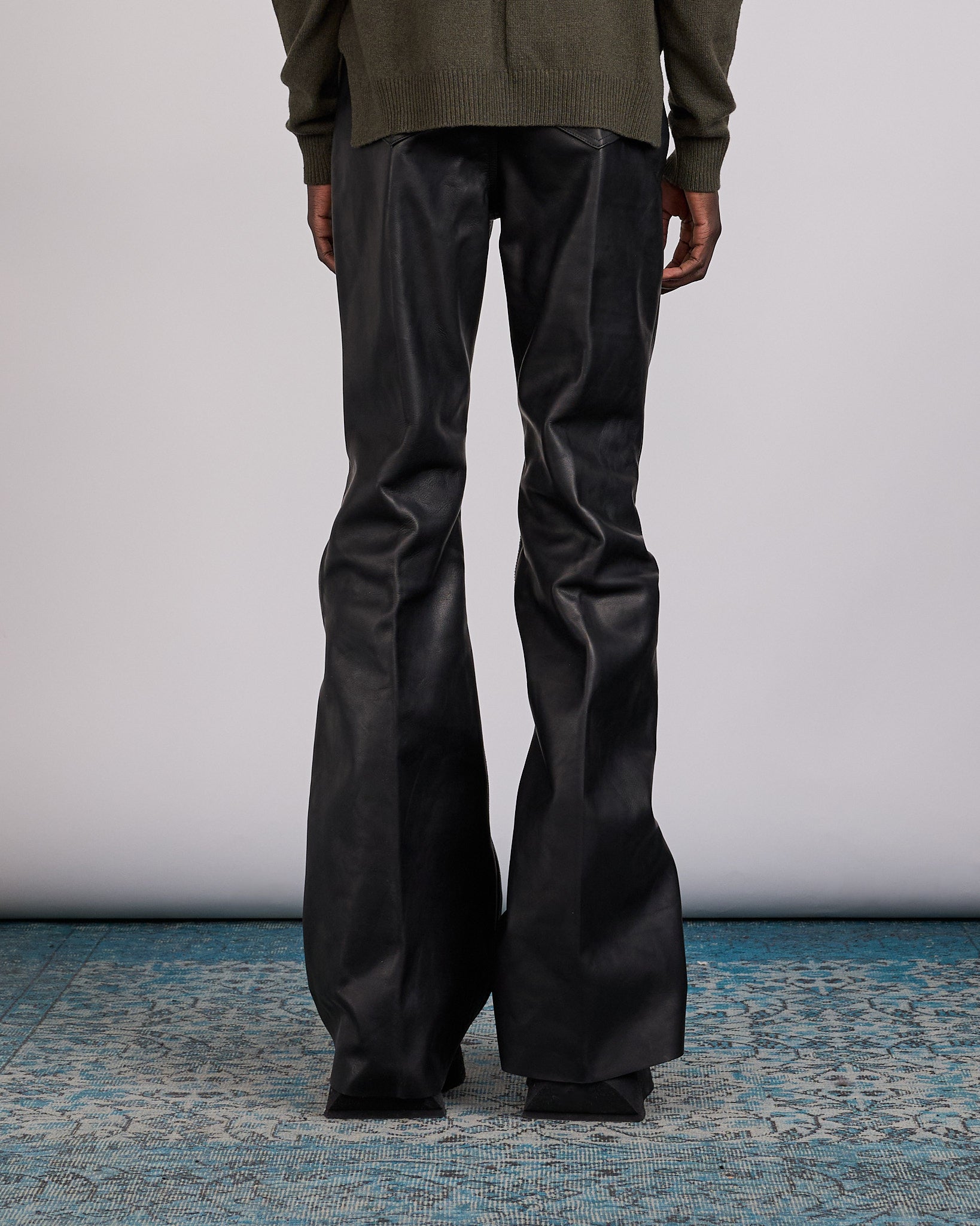 Rick Owens Runway Bolan Jean Full Grain Leather Pant Black – LESS 17