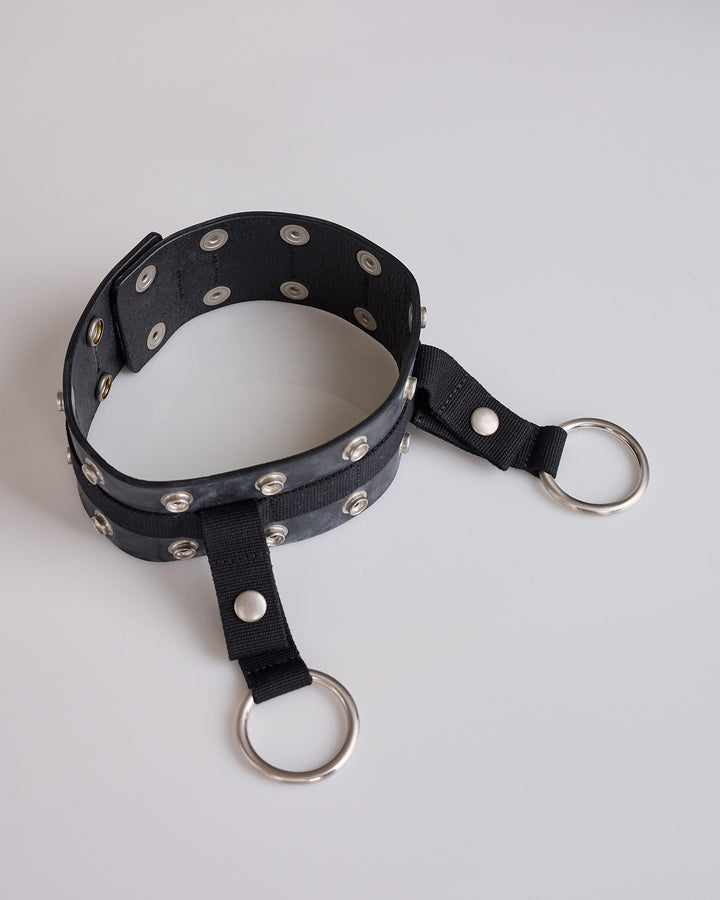 Rick Owens Runway Bonotto Suicide Vega Leather Choker Black