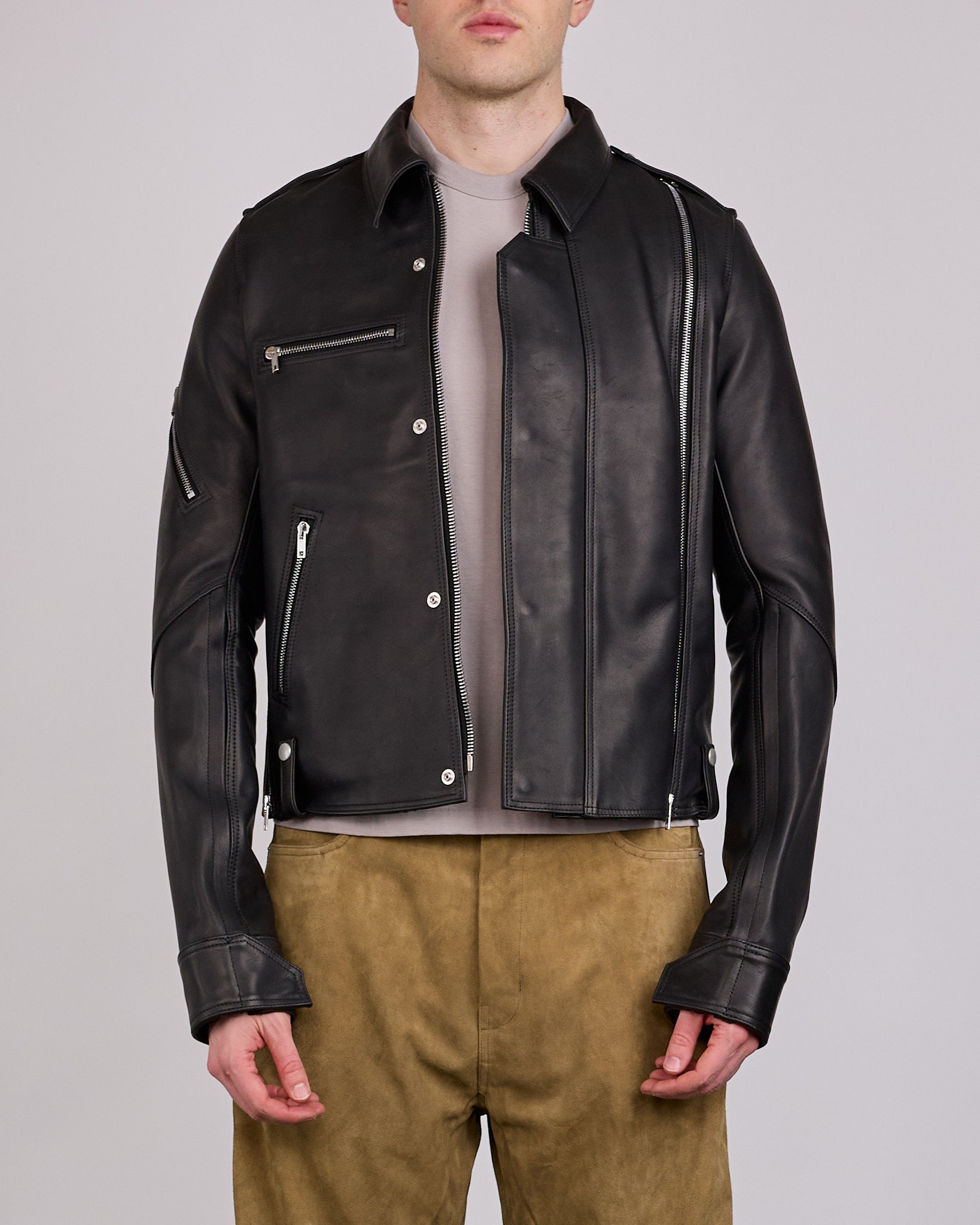 Rick Owens Runway Bonotto Suicide Vega MIJ Leather Jacket Black